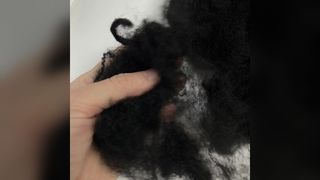 Fibra di poliestere ignifuga riciclata nera 12D×64mm