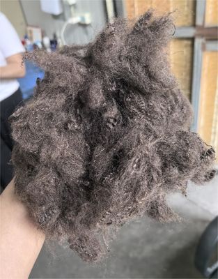 Un buon prezzo. Fibra di poliestere riciclato in fiocco 6D 64mm marrone caffè scuro in linea