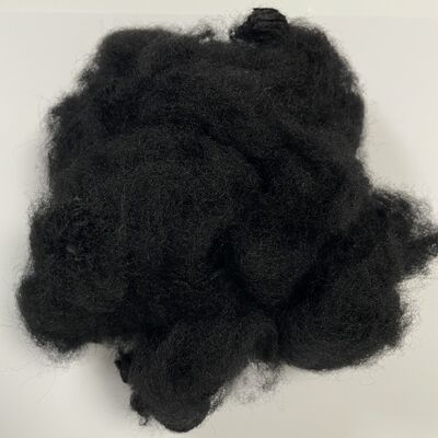 Un buon prezzo. 12D×64mm Fibra Nera Riciclata Ignifuga Alta Sicurezza Tessili per la casa, interni automobilistici Materie prime di alta qualità in linea